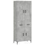 Aparador alto madera contrachapada gris hormigón 69,5x34x180 cm de vidaXL, Aparadores - Ref: Foro24-3199877, Precio: 147,87 €...