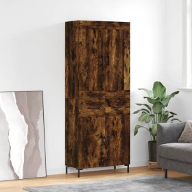 Aparador alto madera contrachapada roble ahumado 69,5x34x180 cm de vidaXL, Aparadores - Ref: Foro24-3199878, Precio: 148,99 €...