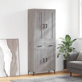 Aparador alto madera contrachapada gris sonoma 69,5x34x180 cm de vidaXL, Aparadores - Ref: Foro24-3199879, Precio: 152,99 €, ...