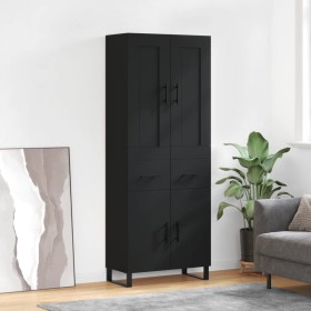 Tall black plywood sideboard 69.5x34x180 cm by vidaXL, Sideboards - Ref: Foro24-3199898, Price: 210,69 €, Discount: %