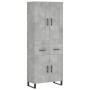 Aparador alto madera contrachapada gris hormigón 69,5x34x180 cm de vidaXL, Aparadores - Ref: Foro24-3199901, Precio: 174,14 €...