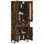 Aparador alto madera contrachapada roble ahumado 69,5x34x180 cm de vidaXL, Aparadores - Ref: Foro24-3199902, Precio: 176,01 €...