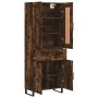 Aparador alto madera contrachapada roble ahumado 69,5x34x180 cm de vidaXL, Aparadores - Ref: Foro24-3199902, Precio: 176,01 €...