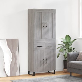 Aparador alto madera contrachapada gris sonoma 69,5x34x180 cm de vidaXL, Aparadores - Ref: Foro24-3199903, Precio: 172,99 €, ...