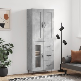 Concrete gray plywood tall sideboard 69.5x34x180 cm by vidaXL, Sideboards - Ref: Foro24-3199973, Price: 151,99 €, Discount: %