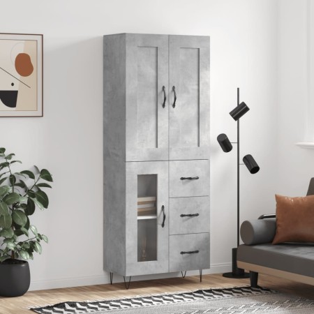 Concrete gray plywood tall sideboard 69.5x34x180 cm by vidaXL, Sideboards - Ref: Foro24-3199973, Price: 151,01 €, Discount: %