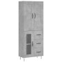 Concrete gray plywood tall sideboard 69.5x34x180 cm by vidaXL, Sideboards - Ref: Foro24-3199973, Price: 151,01 €, Discount: %