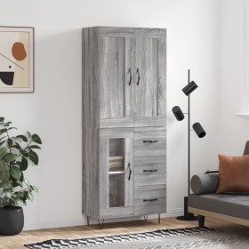 Aparador alto madera contrachapada gris sonoma 69,5x34x180 cm de vidaXL, Aparadores - Ref: Foro24-3199975, Precio: 159,99 €, ...