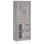 Aparador alto madera contrachapada gris sonoma 69,5x34x180 cm de vidaXL, Aparadores - Ref: Foro24-3199975, Precio: 159,62 €, ...