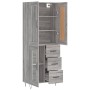 Aparador alto madera contrachapada gris sonoma 69,5x34x180 cm de vidaXL, Aparadores - Ref: Foro24-3199975, Precio: 159,62 €, ...