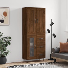 Tall oak brown plywood sideboard 69.5x34x180 cm by vidaXL, Sideboards - Ref: Foro24-3199976, Price: 154,76 €, Discount: %