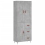 Aparador alto madera contrachapada gris hormigón 69,5x34x180 cm de vidaXL, Aparadores - Ref: Foro24-3199981, Precio: 151,73 €...