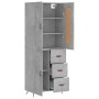 Aparador alto madera contrachapada gris hormigón 69,5x34x180 cm de vidaXL, Aparadores - Ref: Foro24-3199981, Precio: 151,73 €...