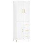 Aparador alto madera contrachapada blanco brillo 69,5x34x180 cm de vidaXL, Aparadores - Ref: Foro24-3199995, Precio: 168,36 €...