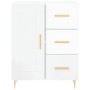 Aparador alto madera contrachapada blanco brillo 69,5x34x180 cm de vidaXL, Aparadores - Ref: Foro24-3199995, Precio: 168,36 €...