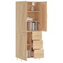 Aparador alto madera contrachapada color roble 69,5x34x180 cm de vidaXL, Aparadores - Ref: Foro24-3199996, Precio: 162,87 €, ...