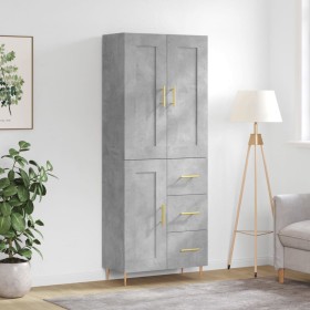 Concrete gray plywood tall sideboard 69.5x34x180 cm by vidaXL, Sideboards - Ref: Foro24-3199997, Price: 150,84 €, Discount: %