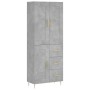 Aparador alto madera contrachapada gris hormigón 69,5x34x180 cm de vidaXL, Aparadores - Ref: Foro24-3199997, Precio: 150,84 €...