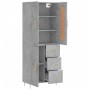 Aparador alto madera contrachapada gris hormigón 69,5x34x180 cm de vidaXL, Aparadores - Ref: Foro24-3199997, Precio: 150,84 €...