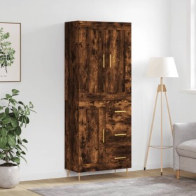 Tall smoked oak plywood sideboard 69.5x34x180 cm by vidaXL, Sideboards - Ref: Foro24-3199998, Price: 149,99 €, Discount: %