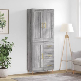 Aparador alto madera contrachapada gris sonoma 69,5x34x180 cm de vidaXL, Aparadores - Ref: Foro24-3199999, Precio: 155,99 €, ...