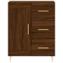 Aparador alto madera contrachapada marrón roble 69,5x34x180 cm de vidaXL, Aparadores - Ref: Foro24-3200000, Precio: 155,94 €,...