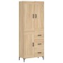 Aparador alto madera contrachapada color roble 69,5x34x180 cm de vidaXL, Aparadores - Ref: Foro24-3200004, Precio: 156,04 €, ...