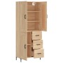 Aparador alto madera contrachapada color roble 69,5x34x180 cm de vidaXL, Aparadores - Ref: Foro24-3200004, Precio: 156,04 €, ...