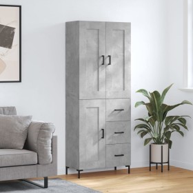 Concrete gray plywood tall sideboard 69.5x34x180 cm by vidaXL, Sideboards - Ref: Foro24-3200005, Price: 156,99 €, Discount: %