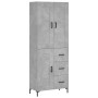 Aparador alto madera contrachapada gris hormigón 69,5x34x180 cm de vidaXL, Aparadores - Ref: Foro24-3200005, Precio: 156,62 €...