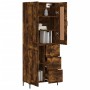 Aparador alto madera contrachapada roble ahumado 69,5x34x180 cm de vidaXL, Aparadores - Ref: Foro24-3200006, Precio: 157,99 €...