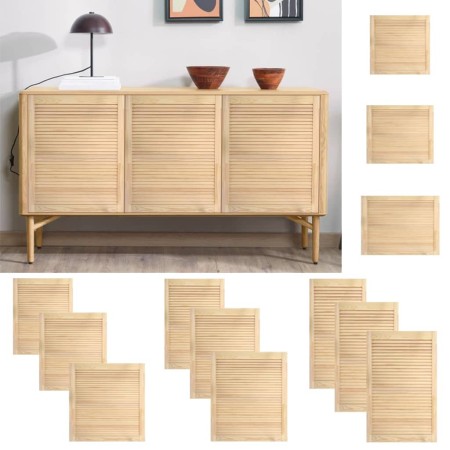 Slatted wardrobe doors 4 pcs pine wood 61.5x49.4 cm by vidaXL, cabinet doors - Ref: Foro24-151120, Price: 76,51 €, Discount: %