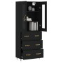 Tall black plywood sideboard 69.5x34x180 cm by vidaXL, Sideboards - Ref: Foro24-3198386, Price: 193,62 €, Discount: %