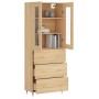 Aparador alto madera contrachapada color roble 69,5x34x180 cm de vidaXL, Aparadores - Ref: Foro24-3198388, Precio: 169,99 €, ...