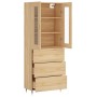 Aparador alto madera contrachapada color roble 69,5x34x180 cm de vidaXL, Aparadores - Ref: Foro24-3198388, Precio: 169,99 €, ...