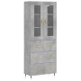 Aparador alto madera contrachapada gris hormigón 69,5x34x180 cm de vidaXL, Aparadores - Ref: Foro24-3198389, Precio: 171,47 €...