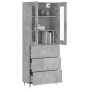 Concrete gray plywood tall sideboard 69.5x34x180 cm by vidaXL, Sideboards - Ref: Foro24-3198389, Price: 171,47 €, Discount: %