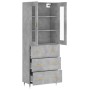 Aparador alto madera contrachapada gris hormigón 69,5x34x180 cm de vidaXL, Aparadores - Ref: Foro24-3198389, Precio: 171,47 €...