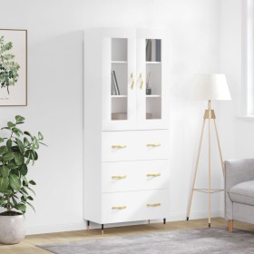 Tall white glossy plywood sideboard 69.5x34x180 cm by vidaXL, Sideboards - Ref: Foro24-3198387, Price: 199,75 €, Discount: %