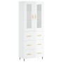 Aparador alto madera contrachapada blanco brillo 69,5x34x180 cm de vidaXL, Aparadores - Ref: Foro24-3198387, Precio: 199,52 €...