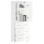 Tall white glossy plywood sideboard 69.5x34x180 cm by vidaXL, Sideboards - Ref: Foro24-3198387, Price: 199,52 €, Discount: %