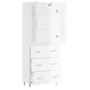 Aparador alto madera contrachapada blanco brillo 69,5x34x180 cm de vidaXL, Aparadores - Ref: Foro24-3198387, Precio: 199,52 €...