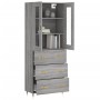 Tall gray Sonoma plywood sideboard 69.5x34x180 cm by vidaXL, Sideboards - Ref: Foro24-3198391, Price: 179,13 €, Discount: %