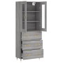 Tall gray Sonoma plywood sideboard 69.5x34x180 cm by vidaXL, Sideboards - Ref: Foro24-3198391, Price: 179,13 €, Discount: %