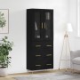 Aparador alto madera contrachapada negro 69,5x34x180 cm de vidaXL, Aparadores - Ref: Foro24-3198394, Precio: 177,86 €, Descue...