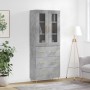 Concrete gray plywood tall sideboard 69.5x34x180 cm by vidaXL, Sideboards - Ref: Foro24-3198397, Price: 178,39 €, Discount: %