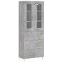 Aparador alto madera contrachapada gris hormigón 69,5x34x180 cm de vidaXL, Aparadores - Ref: Foro24-3198397, Precio: 178,39 €...