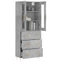 Aparador alto madera contrachapada gris hormigón 69,5x34x180 cm de vidaXL, Aparadores - Ref: Foro24-3198397, Precio: 178,39 €...