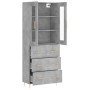 Aparador alto madera contrachapada gris hormigón 69,5x34x180 cm de vidaXL, Aparadores - Ref: Foro24-3198397, Precio: 178,39 €...