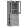 Aparador alto madera contrachapada gris sonoma 69,5x34x180 cm de vidaXL, Aparadores - Ref: Foro24-3198399, Precio: 183,99 €, ...